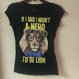 Lion Nerd Pun tee